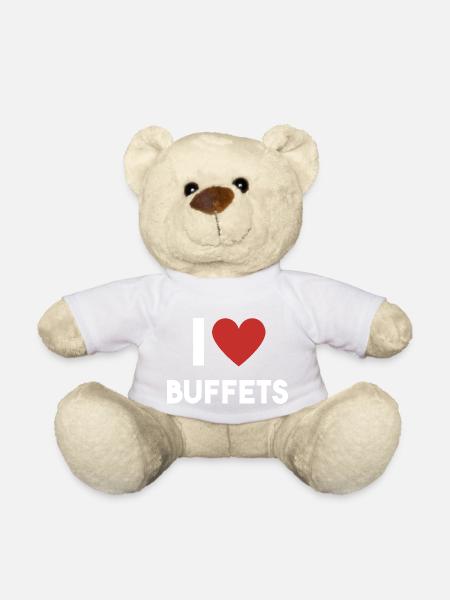 I Love Buffets mit Herz - Teddy - Weiß