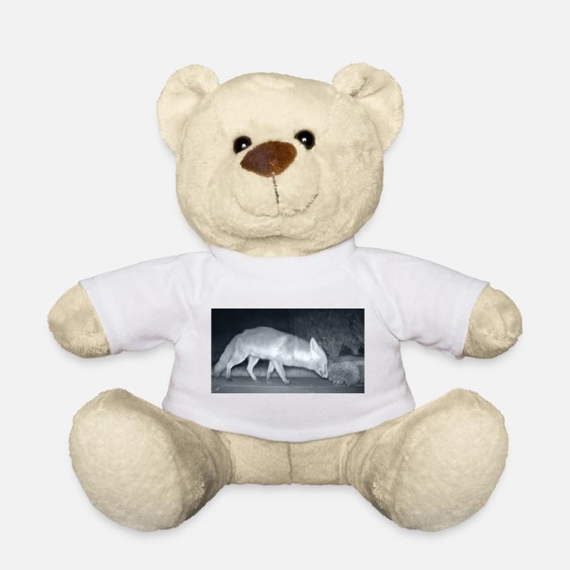 Night Fox Hedgehog Encounter - Teddy Bear - white