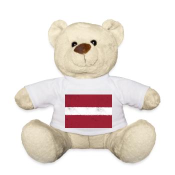 Flagge von Lettland - Teddy - Weiß - Vorne
