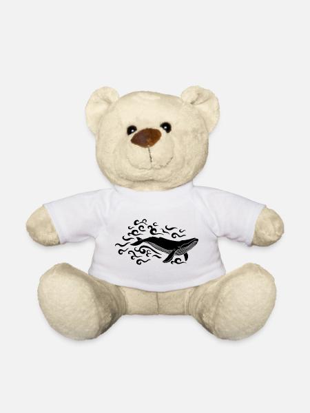 Baleine noire - Nounours - blanc