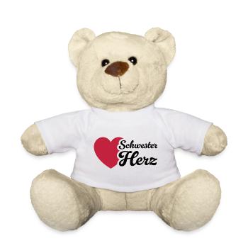 Conception de sœur de cœur avec amour - Nounours - blanc - Devant