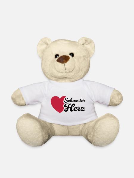 Herz Schwester Design mit Liebe - Teddy - Weiß