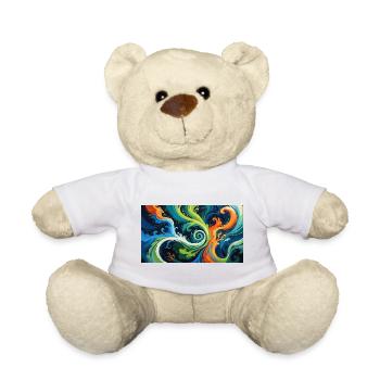 Tourbillon artistique de couleurs - Nounours - blanc - Devant
