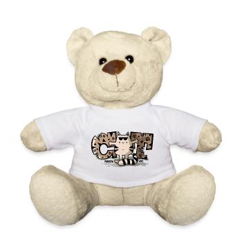 Cat Person Ofcourse - Cool Funny Cute Cat - Teddy Bear - white - Front
