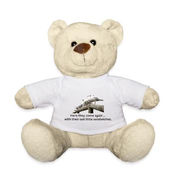 Seagulls Rest on Wooden Beam funny design - Teddy Bear - white - Front