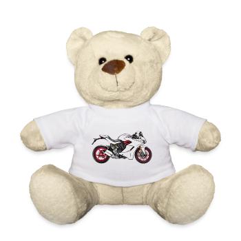 motocyclette - Nounours - blanc - Devant