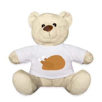 Illustration de dinde rôtie festive - Nounours - blanc - Devant
