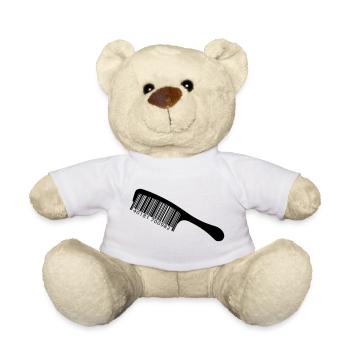 Illustration comb with barcode - Teddy Bear - white - Front