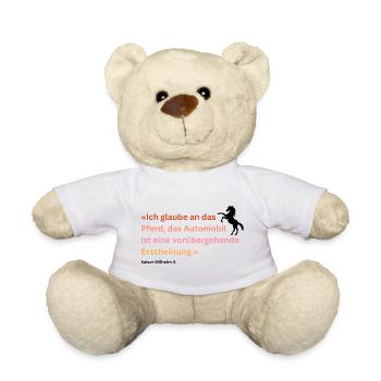 "I believe in the horse" - Teddy Bear - white - Front