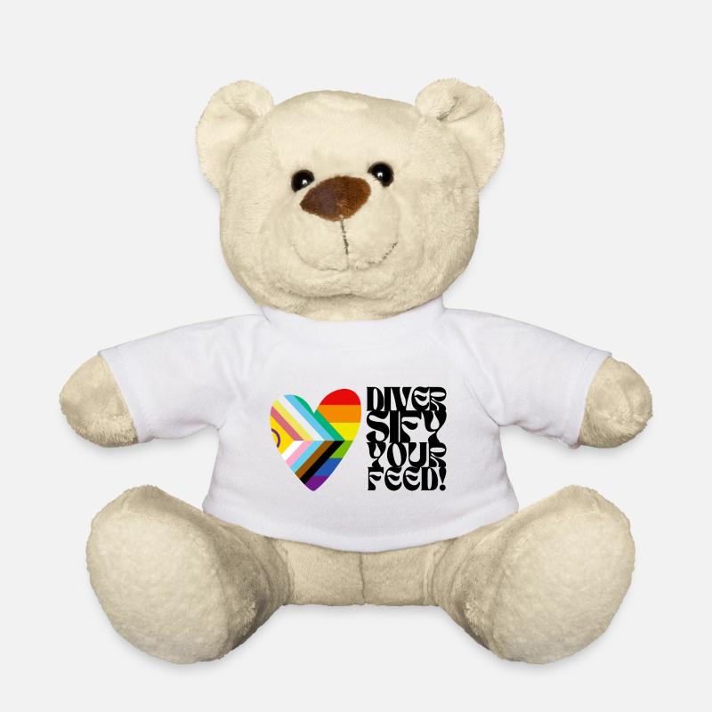 🌈♿ Diversify Your Feed –Progress Pride&Disability - Teddy - Weiß