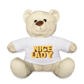 Nice Lady – Monumental Letters in the Sky - Teddy Bear - white - Front