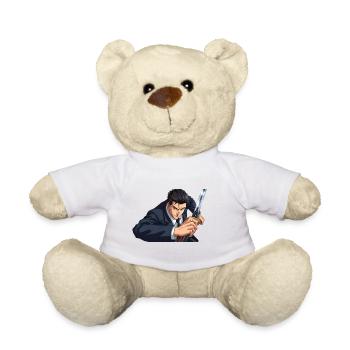anime im Anzug mit Schwert - Teddy - Weiß - Vorne