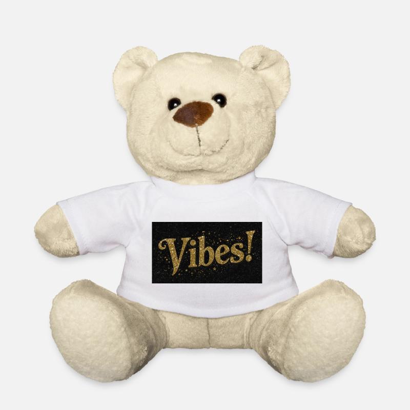 Vibes Paillettes Or sur Noir - Nounours - blanc