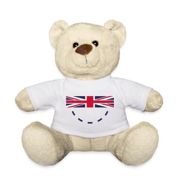 Union Jack Minimalist Watch - Teddy Bear - white - Front