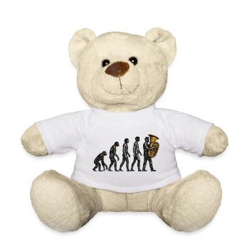 Evolution zum Tubaspieler Grunge Design - Teddy - Weiß - Vorne
