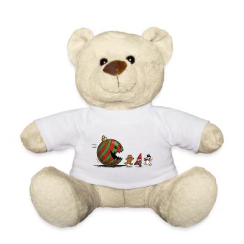 Ornement Boule de Noël Dévoreuse - Nounours - blanc - Devant