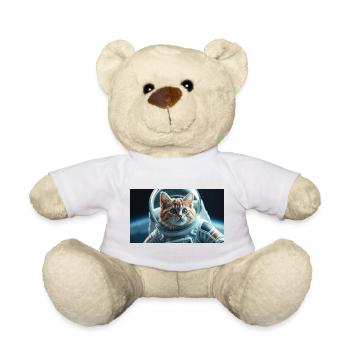Katzenastronaut im Orbit - Teddy - Weiß - Vorne