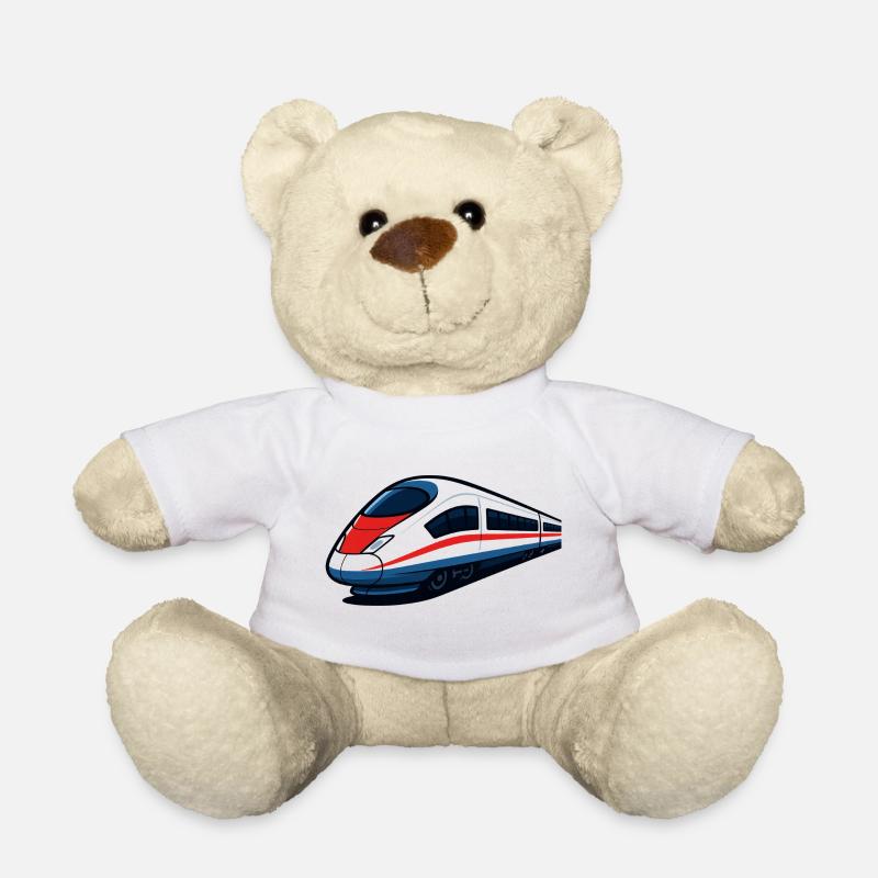 Neon lines high-speed train - Teddy Bear - white
