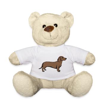 Dachshund Hunde T-shirt Geschenk - Teddy - Weiß - Vorne