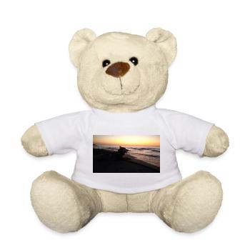 Dog on the beach sunset - Teddy Bear - white - Front
