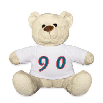 90. 90 ANS. 90e ANNIVERSAIRE. ANNIVERSAIRE 90 ANS. - Nounours - blanc - Devant