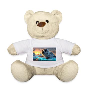 Süßes Robbenbaby auf Eisscholle - Teddy - Weiß - Vorne