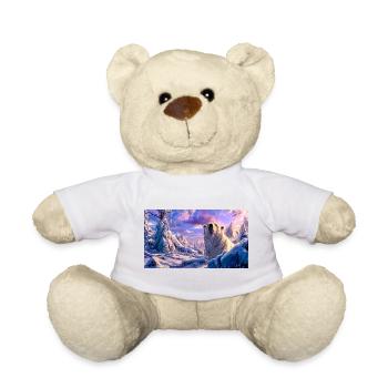 Magical Polar Bear Winter Dream Fantasy Art - Teddy Bear - white - Front