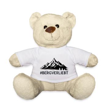 Bergverliebt mit Hashtag Bergige Landschaft Berge  - Teddy - Weiß - Vorne