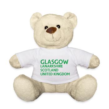 Glasgow – Scotland Textdesign - Teddy - Weiß - Vorne