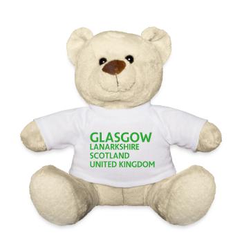 Glasgow – Scotland Textdesign - Teddy - Weiß - Vorne