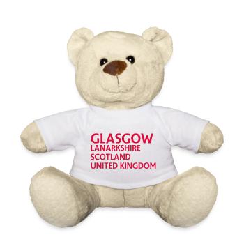 Glasgow – Scotland Textdesign - Teddy - Weiß - Vorne
