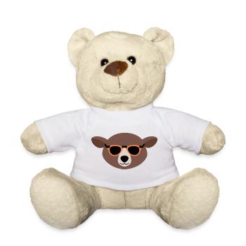 Mole with orange sunglasses - Teddy Bear - white - Front