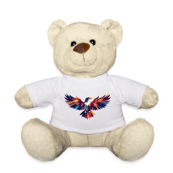 Bunter Adler abstrakter Feuervogel Flügel Kunst - Teddy - Weiß - Vorne