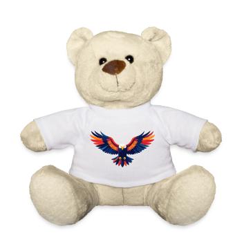 Colorful Eagle Flight Eagle Outstretched Wings Motif - Teddy Bear - white - Front