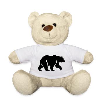 Ours en silhouette, minimalisme et sérénité - Nounours - blanc - Devant