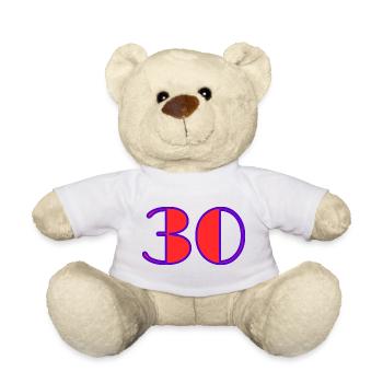 30. 30 YEARS. 30th ANNIVERSARY. 30 YEARS ANNIVERSARY. - Teddy Bear - white - Front
