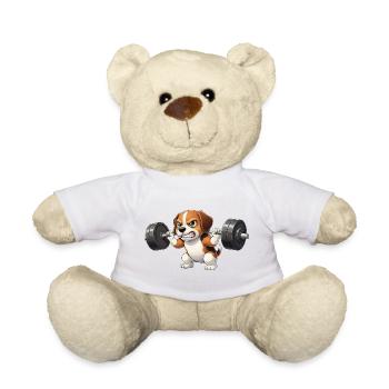 Mignon Beagle Cartoon Weight Weights Fitness - Nounours - blanc - Devant