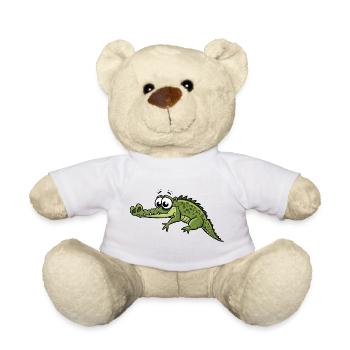 Crocodile with big eyes cartoon - Teddy Bear - white - Front