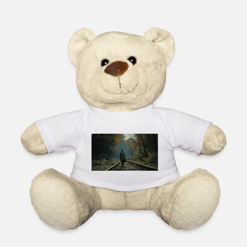 Epischer Moment in der Nähe der Schienen - Teddy - Weiß