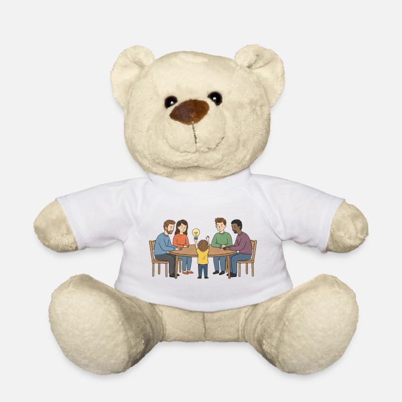 Kollektive Idee um einen Tisch - Teddy - Weiß