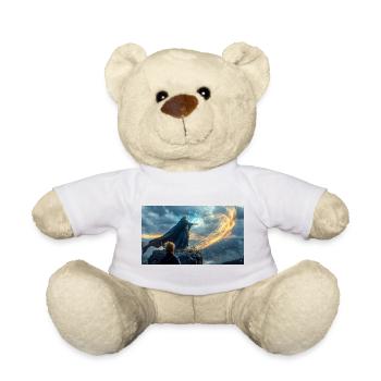 Merlin et Arthur dirigent les chevaliers - Nounours - blanc - Devant