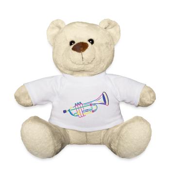 Trompette colorée - Nounours - blanc - Devant