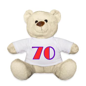 70. 70 ANS. 70e ANNIVERSAIRE. ANNIVERSAIRE 70 ANS. - Nounours - blanc - Devant