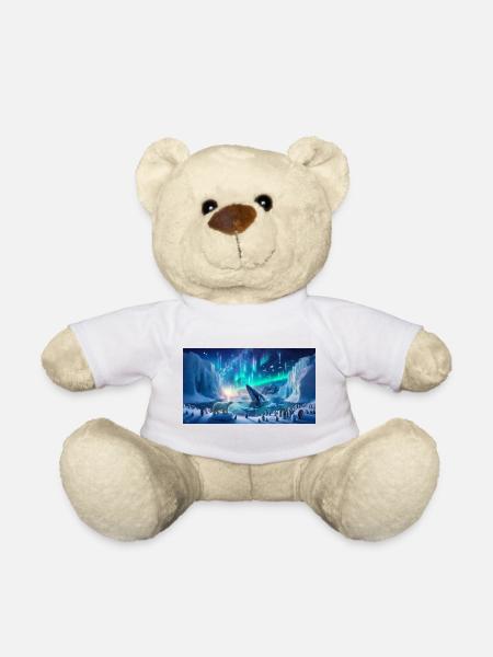 Polarpolarlichter und Wale - Teddy - Weiß