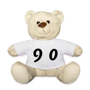90. 90 YEARS. 90th ANNIVERSARY. 90 YEARS ANNIVERSARY. - Teddy Bear - white - Front