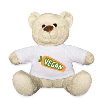 Vegan Shirt Plant Based Design Cute Veggie Aesthet - Teddy - Weiß - Vorne