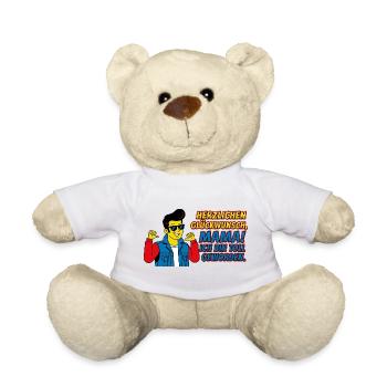 Herzlichen Glückwunsch Mama Sohn Witzig - Teddy - Weiß - Vorne