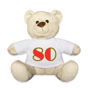 80. 80 JAHRE. 80. JUBILÄUM. 80-JAHRES-JUBILÄUM. - Teddy - Weiß - Vorne