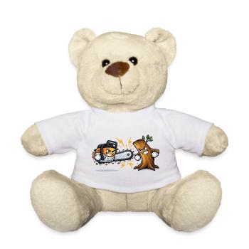 Chainsaw pruner gift idea - Teddy Bear - white - Front