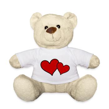 Coeurs Symbole Amour - Nounours - blanc - Devant